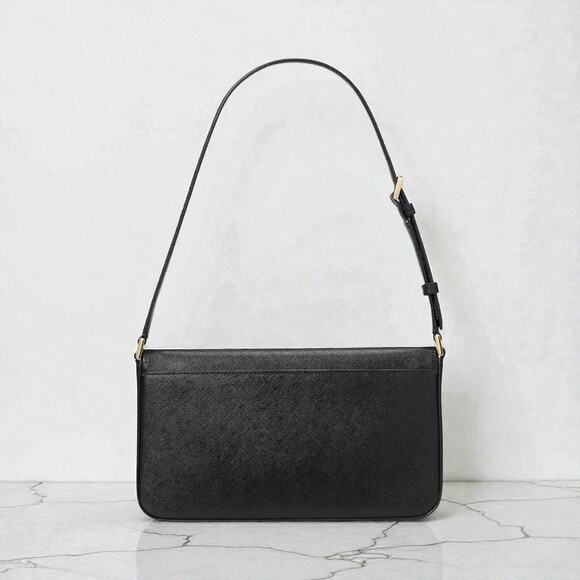 Kate Spade Staci Flap Shoulder Bag Purse in Black Leather KF371 - Picture 3 of 6